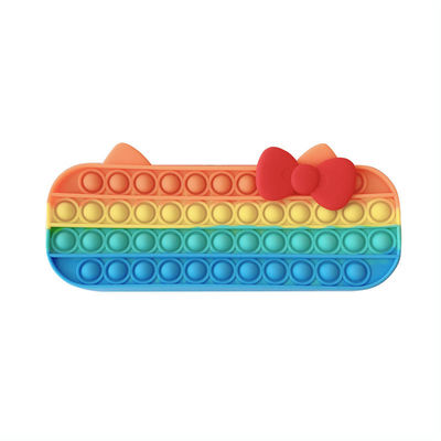 OEM/ODM Cute Cat Zipper Pencil Case 19*7*4.5cm Popper Toy Pencil Box with Bubble Design