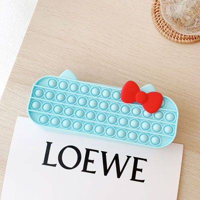 OEM/ODM Cute Cat Zipper Pencil Case 19*7*4.5cm Popper Toy Pencil Box with Bubble Design