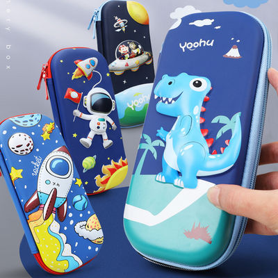 School Students' Waterproof Hard-shell Pencil Case with Zipper Closure and Large Capacity