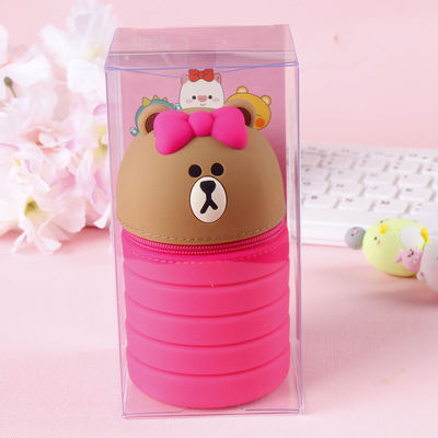 Silicone Animal Design Capacity Washable Pencil Case Stationery Set for Kids in Style