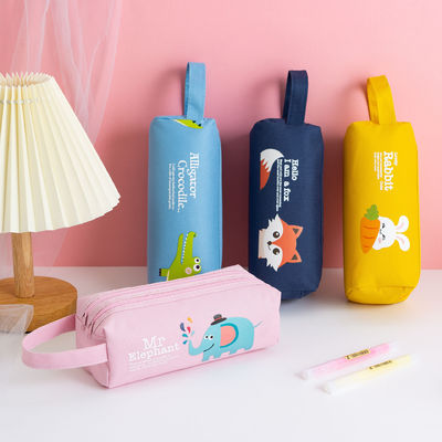 Canvas Geometric Pencil Bag Case for School Supplies Custom Print Cute Pencil Box Pouch