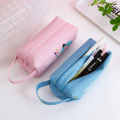 Canvas Geometric Pencil Bag Case for School Supplies Custom Print Cute Pencil Box Pouch