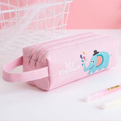 Canvas Geometric Pencil Bag Case for School Supplies Custom Print Cute Pencil Box Pouch